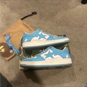 Bape Sky Blue and White Sneakers